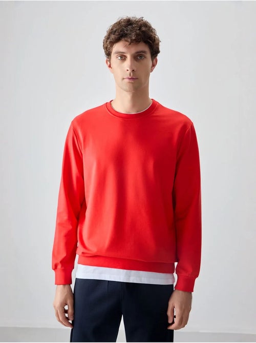 Sweatshirt lisa de homem com gola redonda tommy - Kiabi