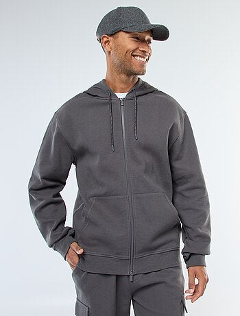 Sweatshirt lisa de malha piqué com capuz