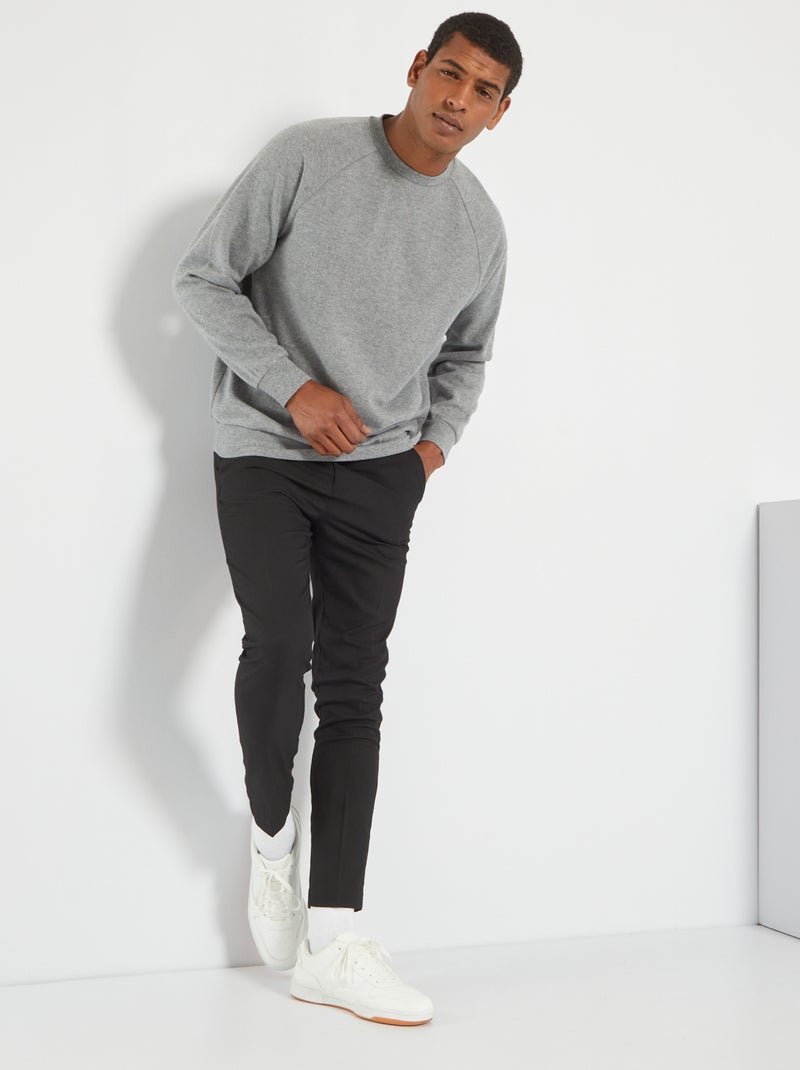 Sweatshirt lisa em malha suave CINZA - Kiabi