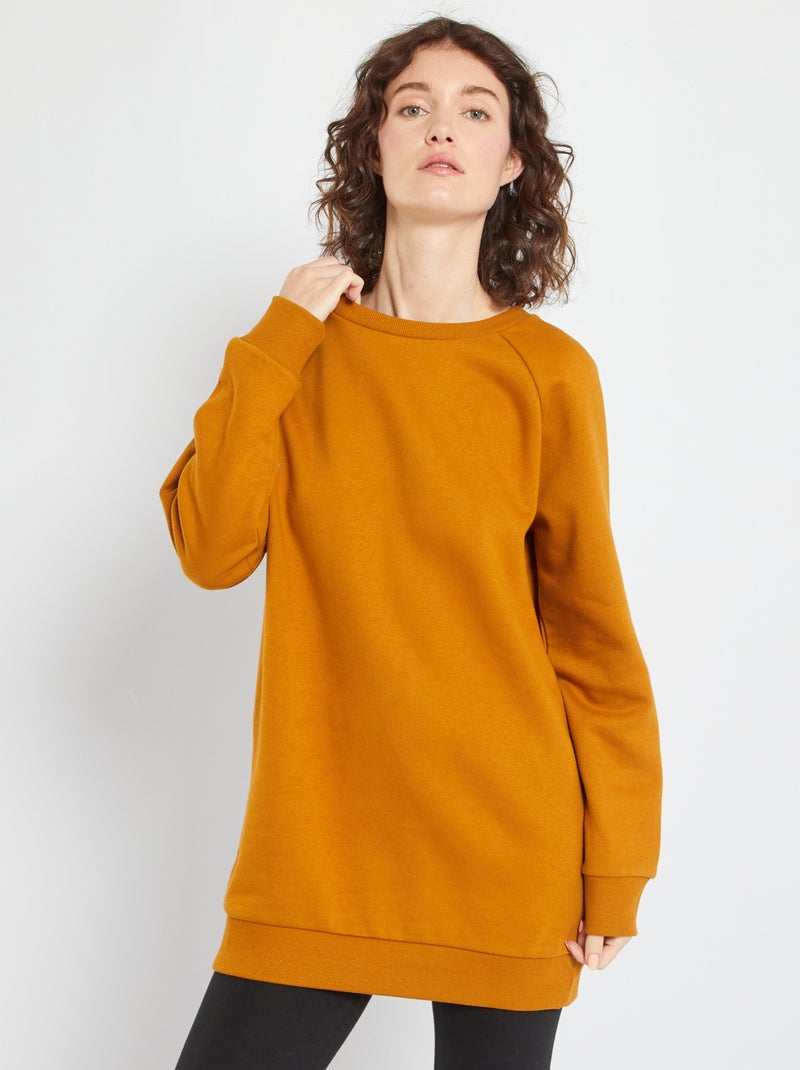 Sweatshirt lisa em moletão AMARELO - Kiabi