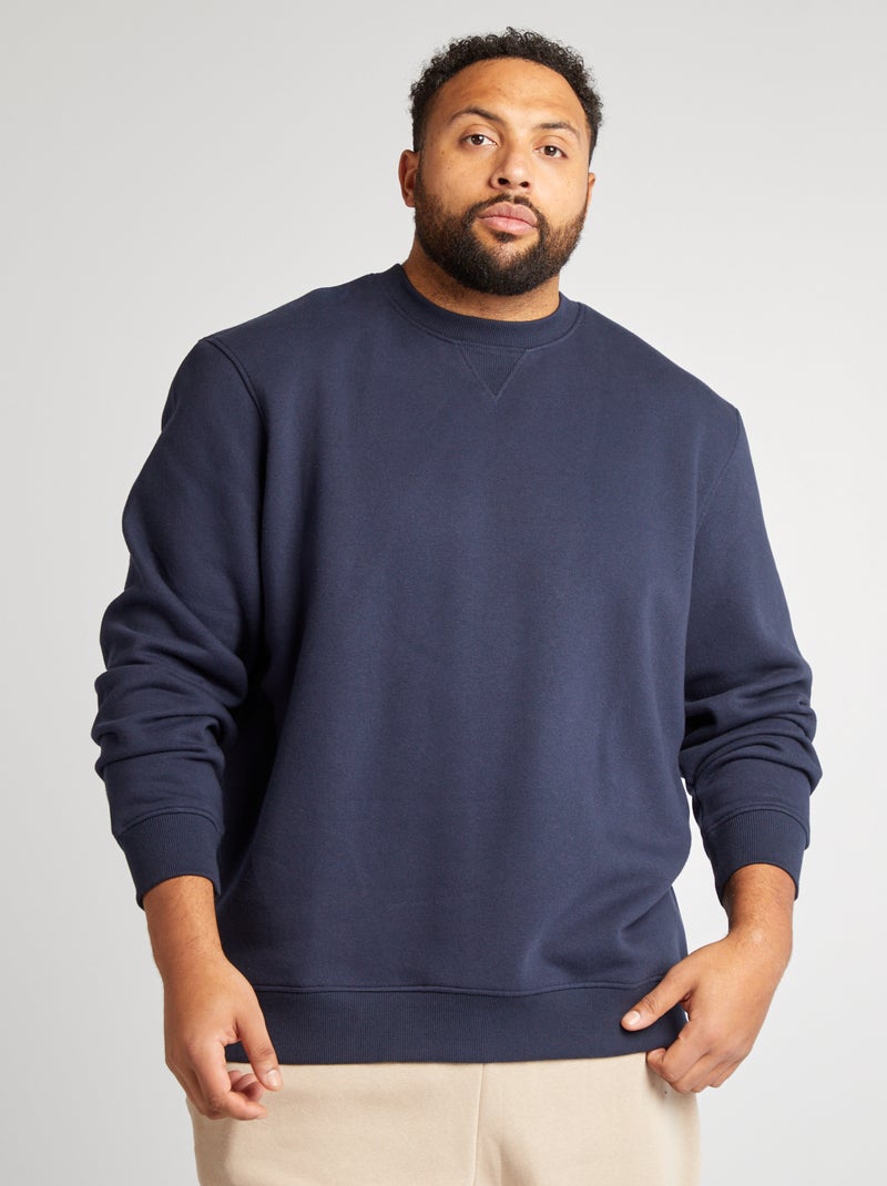 Sweatshirt lisa em moletão AZUL - Kiabi
