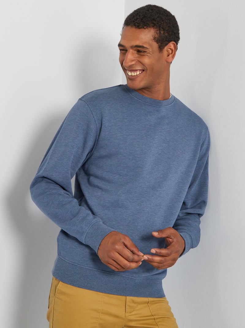 Sweatshirt lisa em moletão AZUL - Kiabi