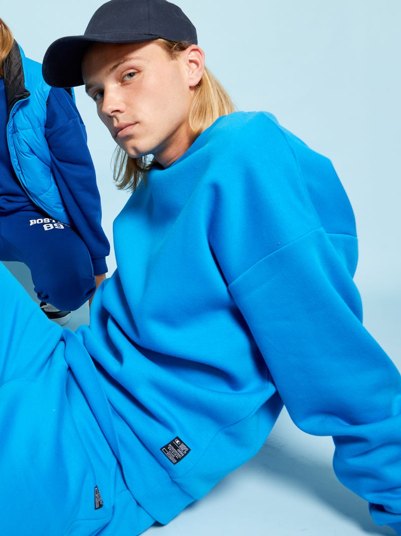 Sweatshirt lisa em moletão AZUL - Kiabi