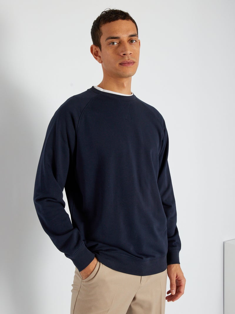Sweatshirt lisa em moletão AZUL - Kiabi