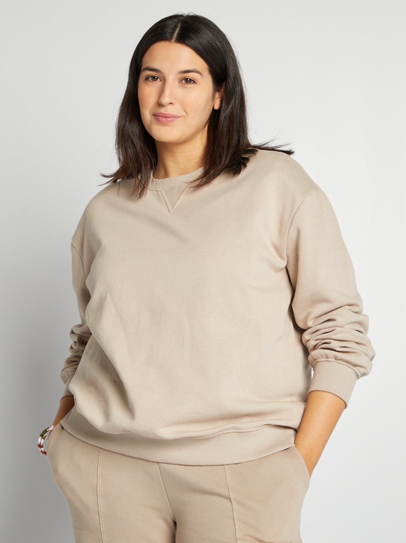 Sweatshirt lisa em moletão bege - Kiabi