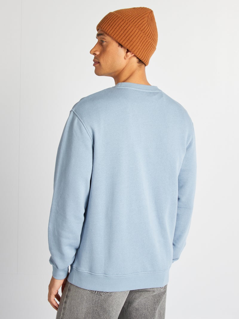 Sweatshirt lisa em moletão 'Berlim' AZUL - Kiabi