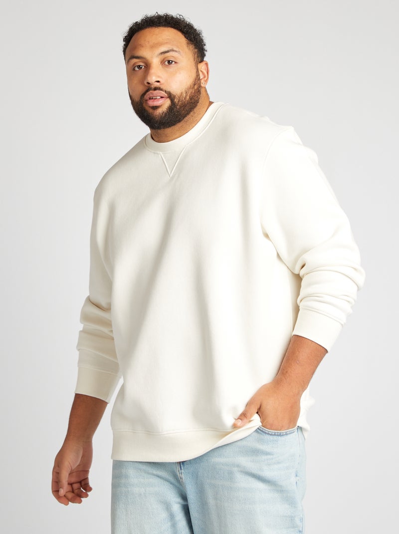Sweatshirt lisa em moletão BRANCO - Kiabi