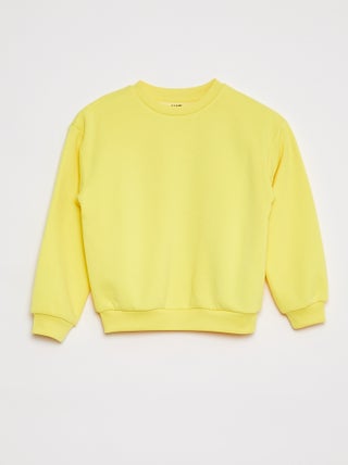 Sweatshirt lisa em moletão cardado