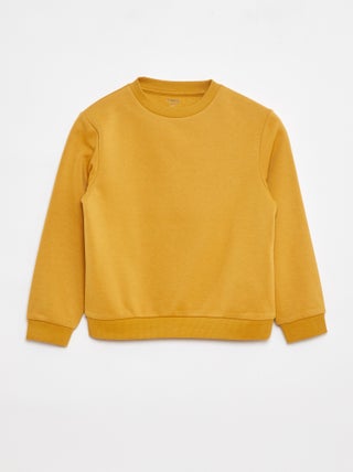 Sweatshirt lisa em moletão cardado liso