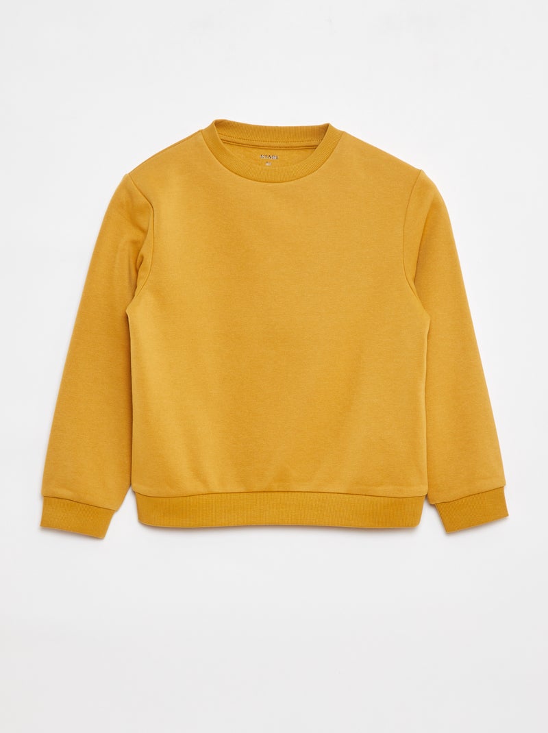 Sweatshirt lisa em moletão cardado liso Amarelo - Kiabi