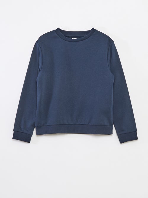 Sweatshirt lisa em moletão cardado liso - Kiabi