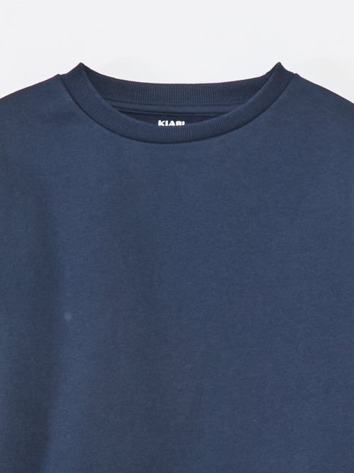 Sweatshirt lisa em moletão cardado liso - Kiabi