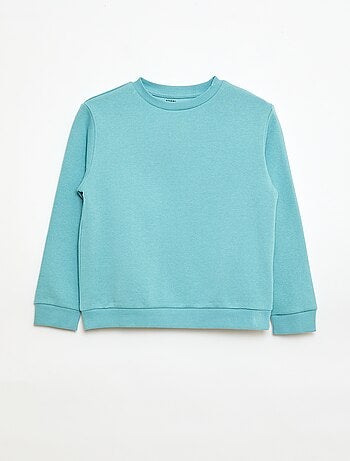 Sweatshirt lisa em moletão cardado liso