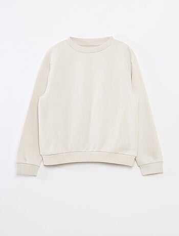 Sweatshirt lisa em moletão cardado liso