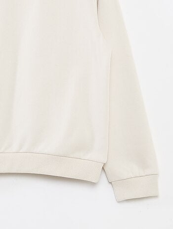 Sweatshirt lisa em moletão cardado liso