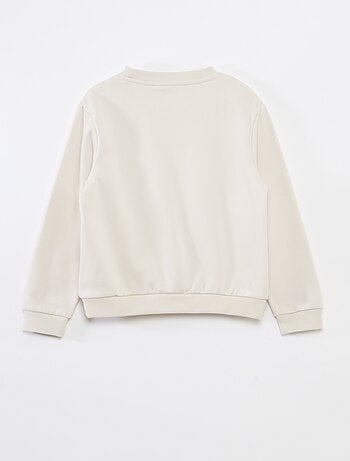 Sweatshirt lisa em moletão cardado liso