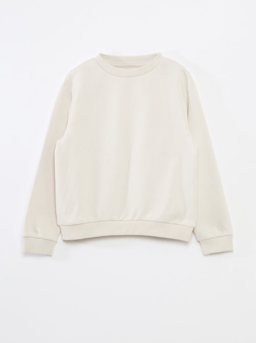 Sweatshirt lisa em moletão cardado liso - Kiabi