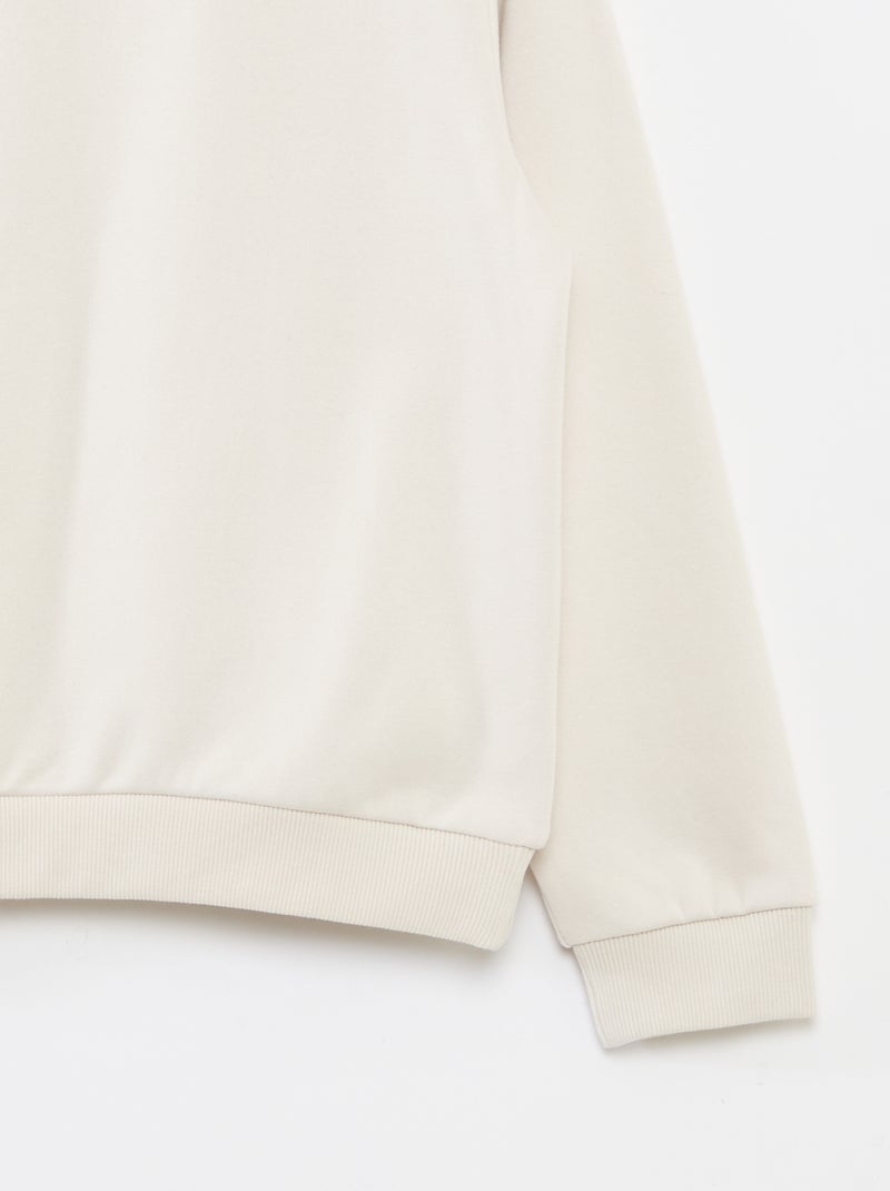 Sweatshirt lisa em moletão cardado liso Bege - Kiabi