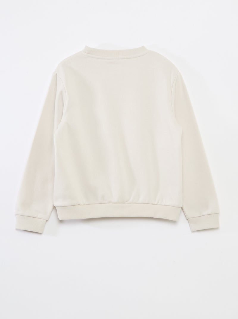 Sweatshirt lisa em moletão cardado liso Bege - Kiabi