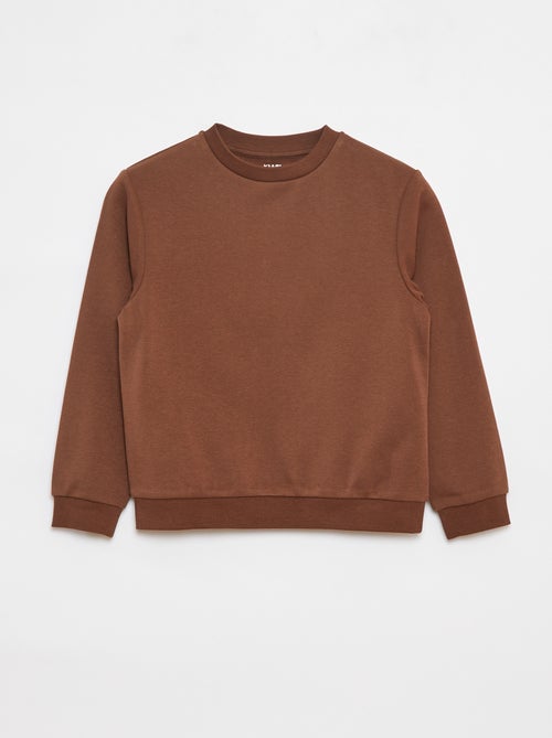 Sweatshirt lisa em moletão cardado liso - Kiabi