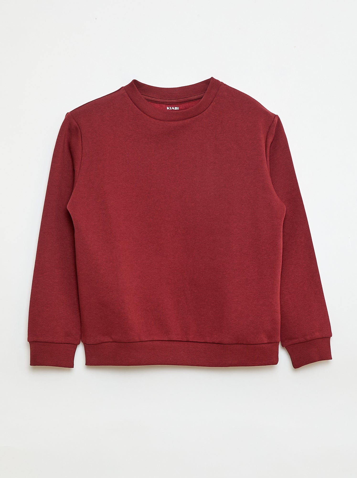 Sweatshirt lisa em moletão cardado liso