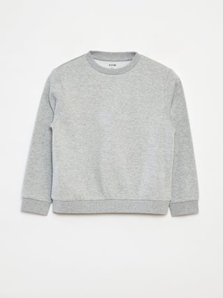 Sweatshirt lisa em moletão cardado liso