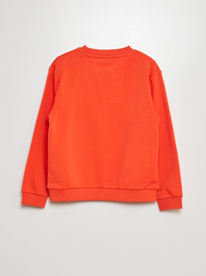 Sweatshirt lisa em moletão cardado liso LARANJA - Kiabi