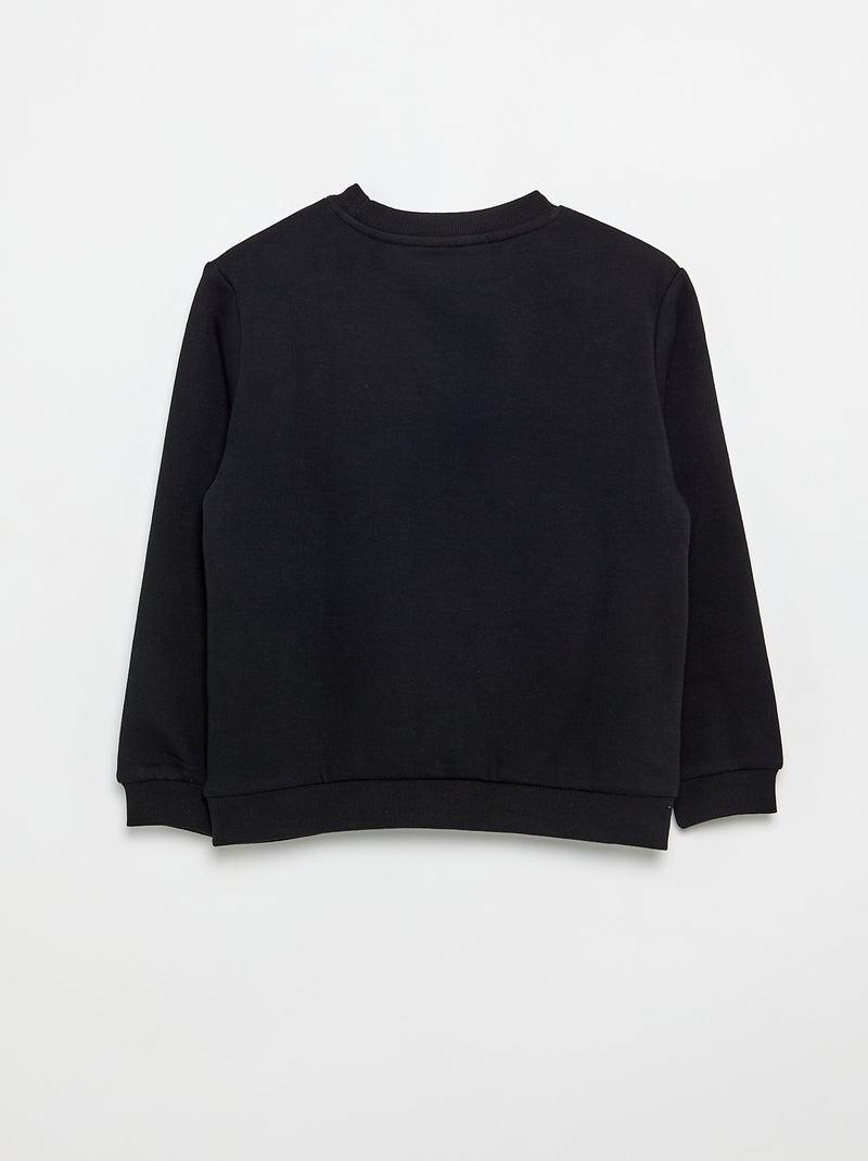 Sweatshirt lisa em moletão cardado liso Preto - Kiabi