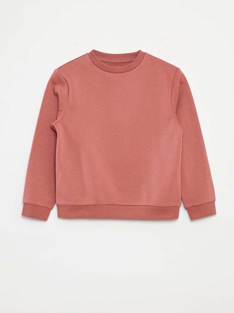 Sweatshirt lisa em moletão cardado liso Rosa - Kiabi