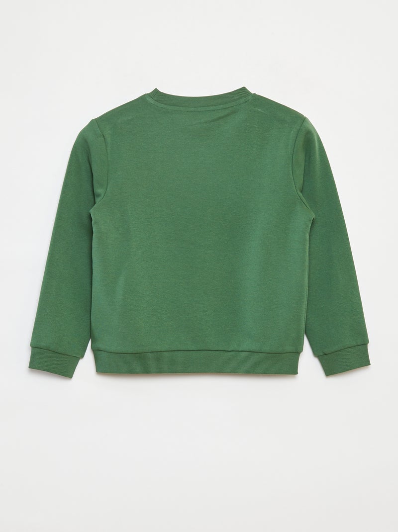 Sweatshirt lisa em moletão cardado liso Verde - Kiabi
