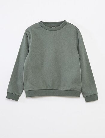 Sweatshirt lisa em moletão cardado liso