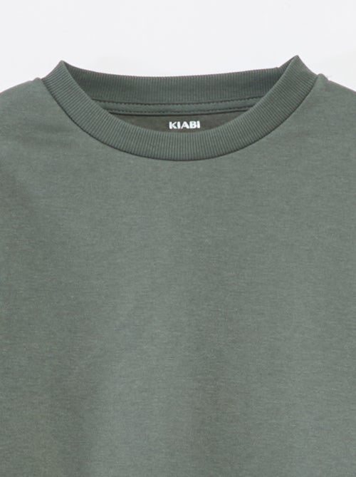 Sweatshirt lisa em moletão cardado liso - Kiabi