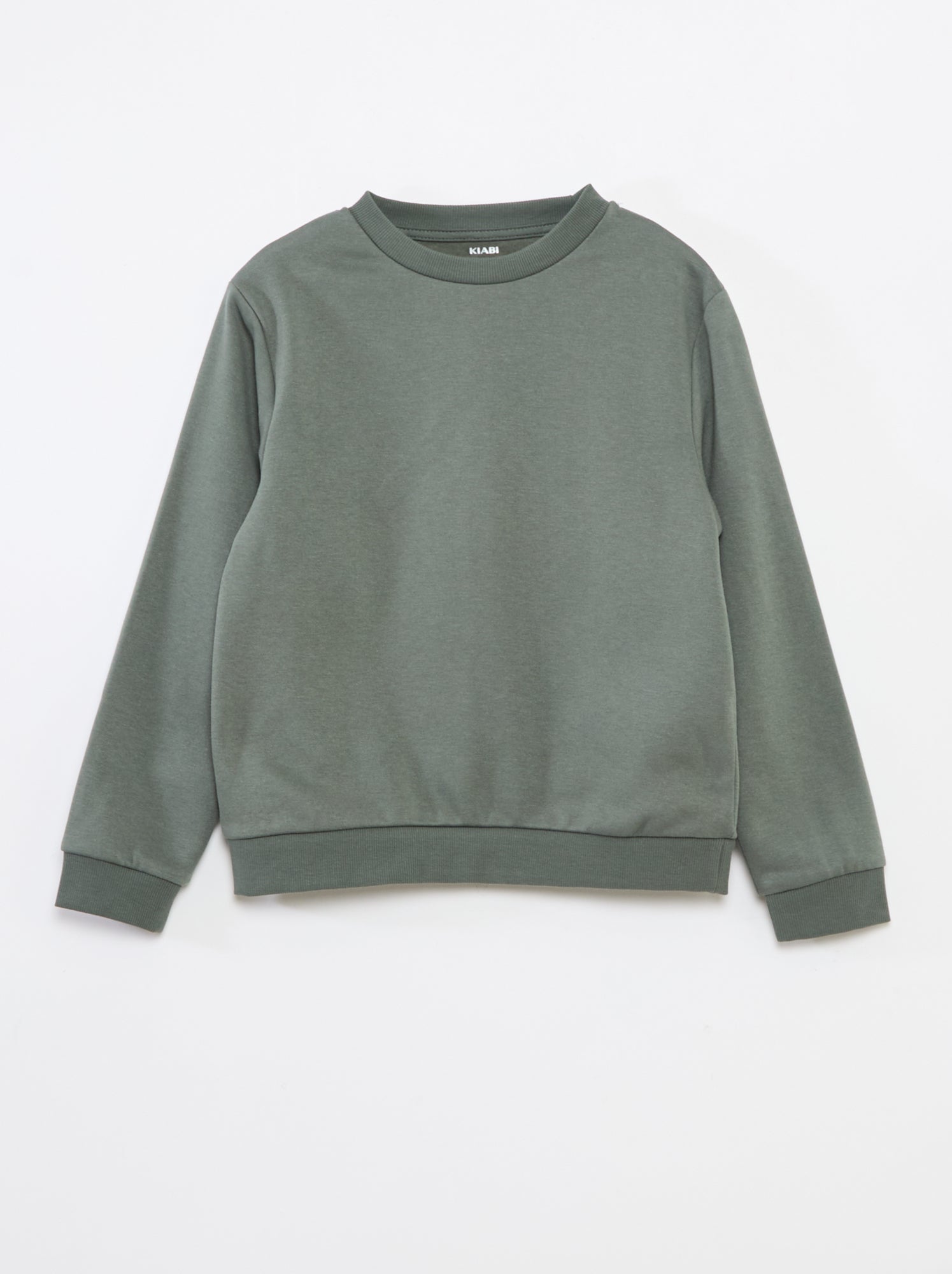 Sweatshirt lisa em moletão cardado liso