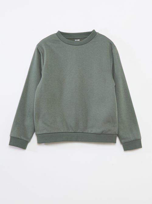 Sweatshirt lisa em moletão cardado liso - Kiabi