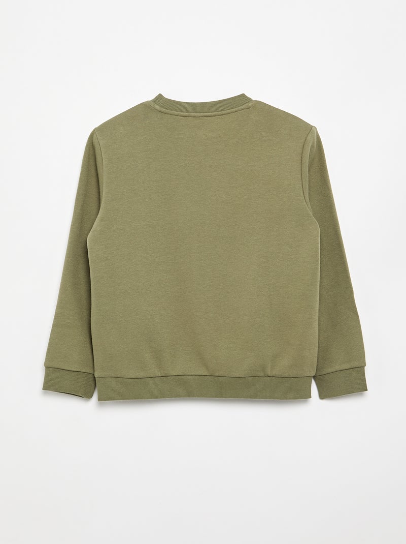 Sweatshirt lisa em moletão cardado liso Verde - Kiabi