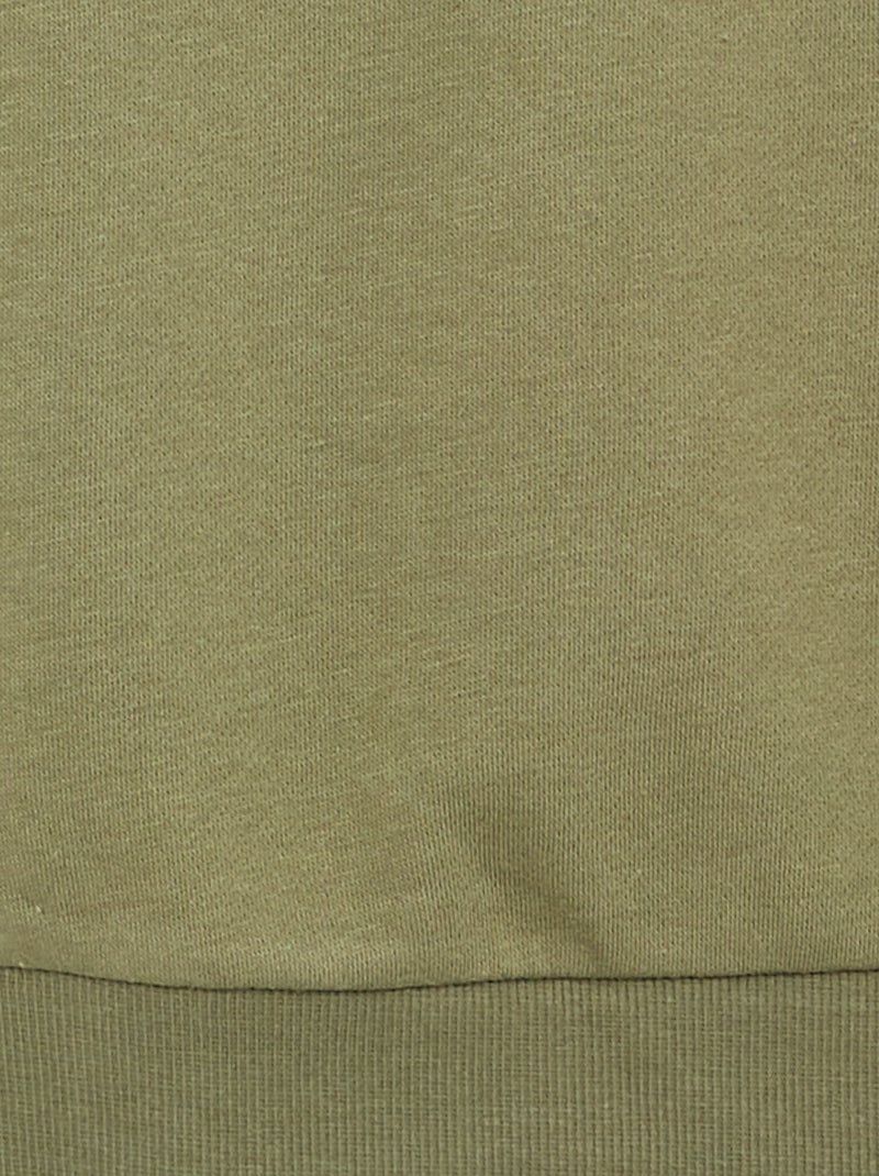 Sweatshirt lisa em moletão cardado liso Verde - Kiabi