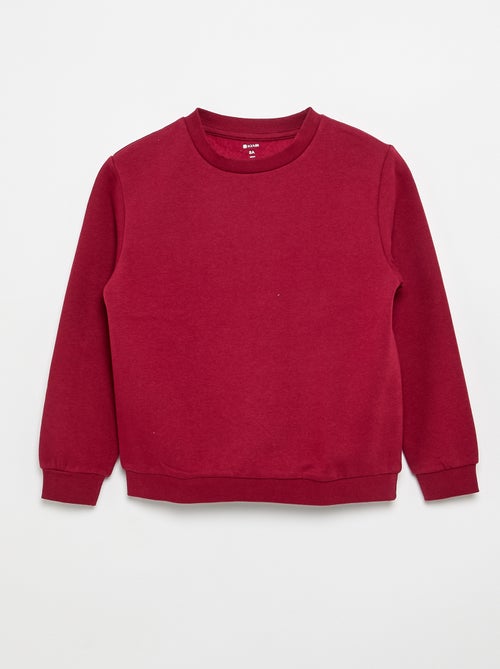 Sweatshirt lisa em moletão cardado liso - Kiabi