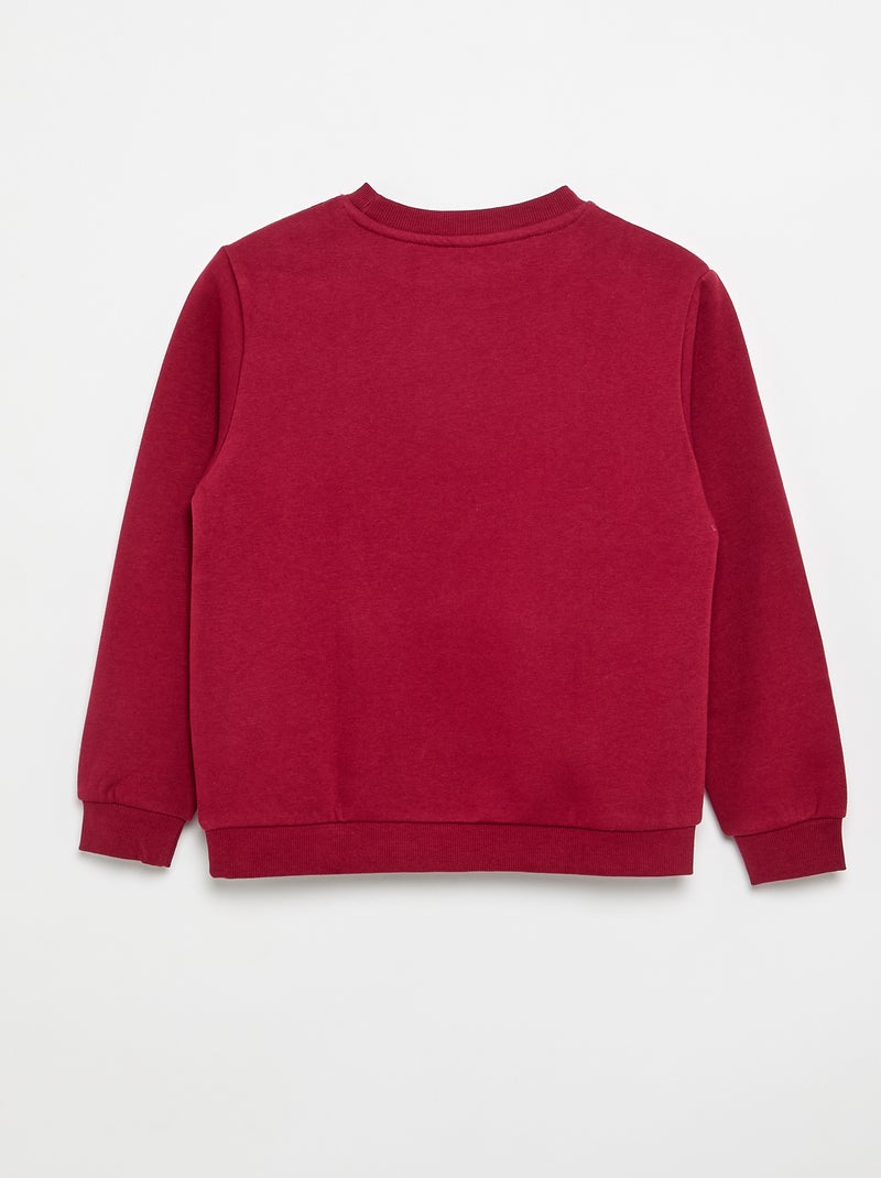 Sweatshirt lisa em moletão cardado liso Vermelho - Kiabi