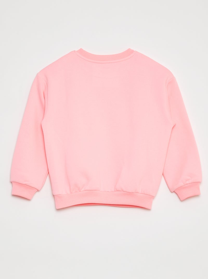 Sweatshirt lisa em moletão cardado ROSA - Kiabi