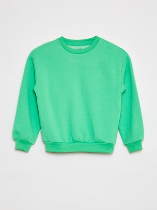 Sweatshirt lisa em moletão cardado