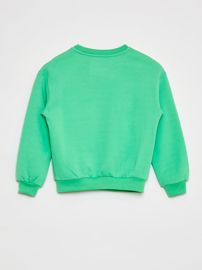 Sweatshirt lisa em moletão cardado VERDE - Kiabi