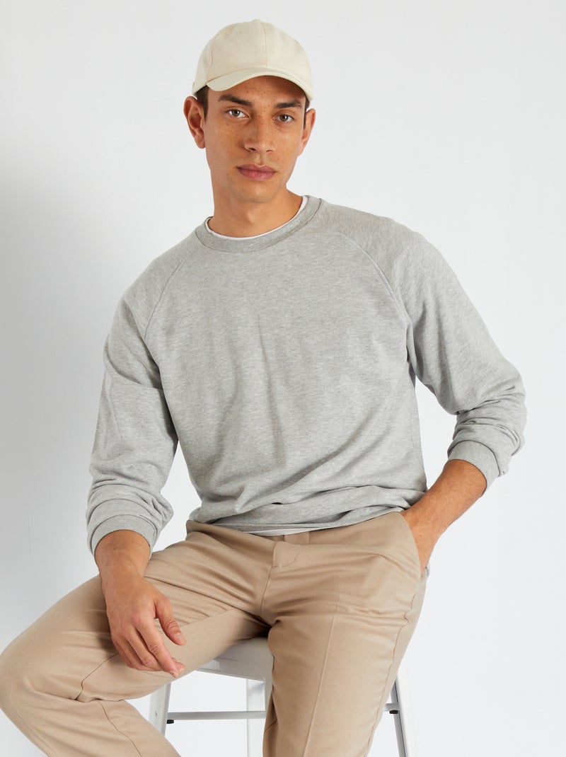 Sweatshirt lisa em moletão CINZA - Kiabi