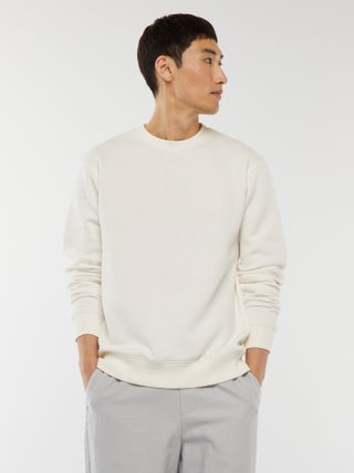 Sweatshirt lisa em moletão com gola redonda