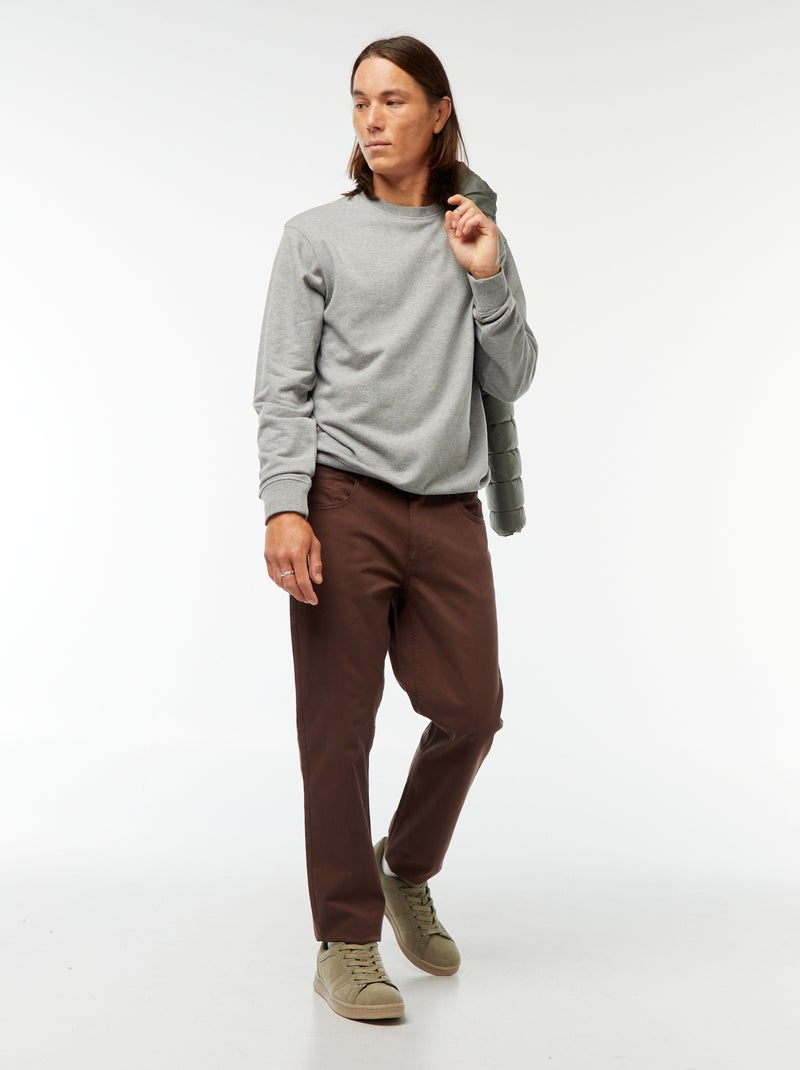 Sweatshirt lisa em moletão leve Cinza - Kiabi