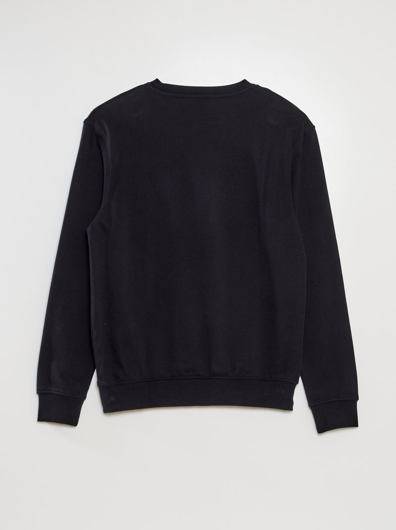 Sweatshirt lisa em moletão leve Preto - Kiabi