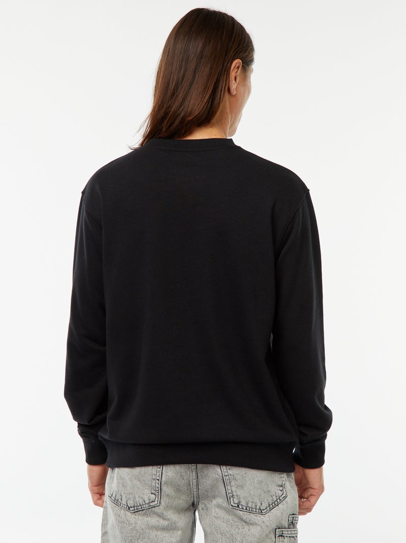 Sweatshirt lisa em moletão leve Preto - Kiabi