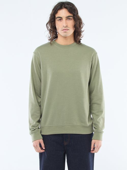 Sweatshirt lisa em moletão leve - Kiabi