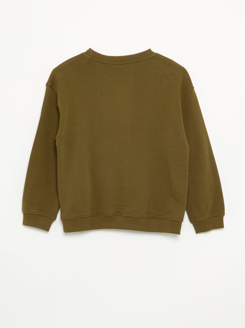 Sweatshirt lisa em moletão não cardado - Kiabi Caqui - Kiabi