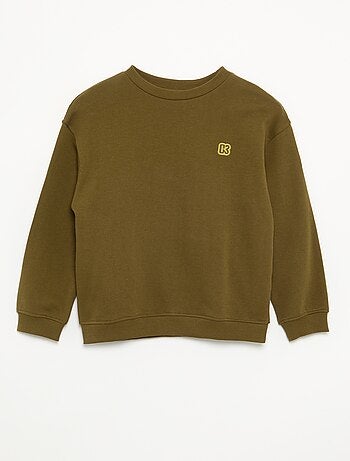 Sweatshirt lisa em moletão não cardado para criança - Kiabi