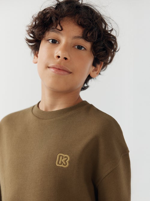 Sweatshirt lisa em moletão não cardado para criança - Kiabi - Kiabi